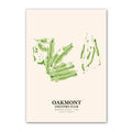 Oakmont Country Club golf course map print poster, Pennsylvania USA golf wall art