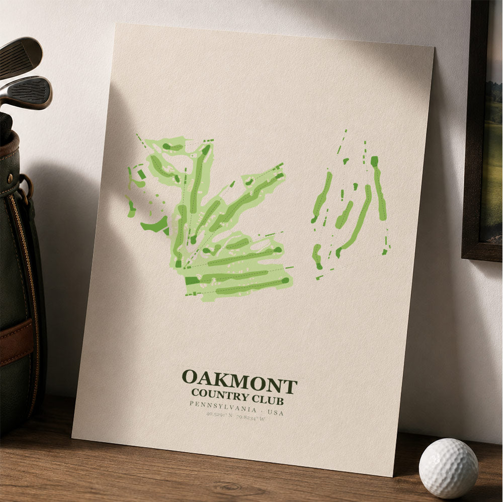 Oakmont Country Club Golf Course Map Print Poster | Pennsylvania USA Golf Wall Art