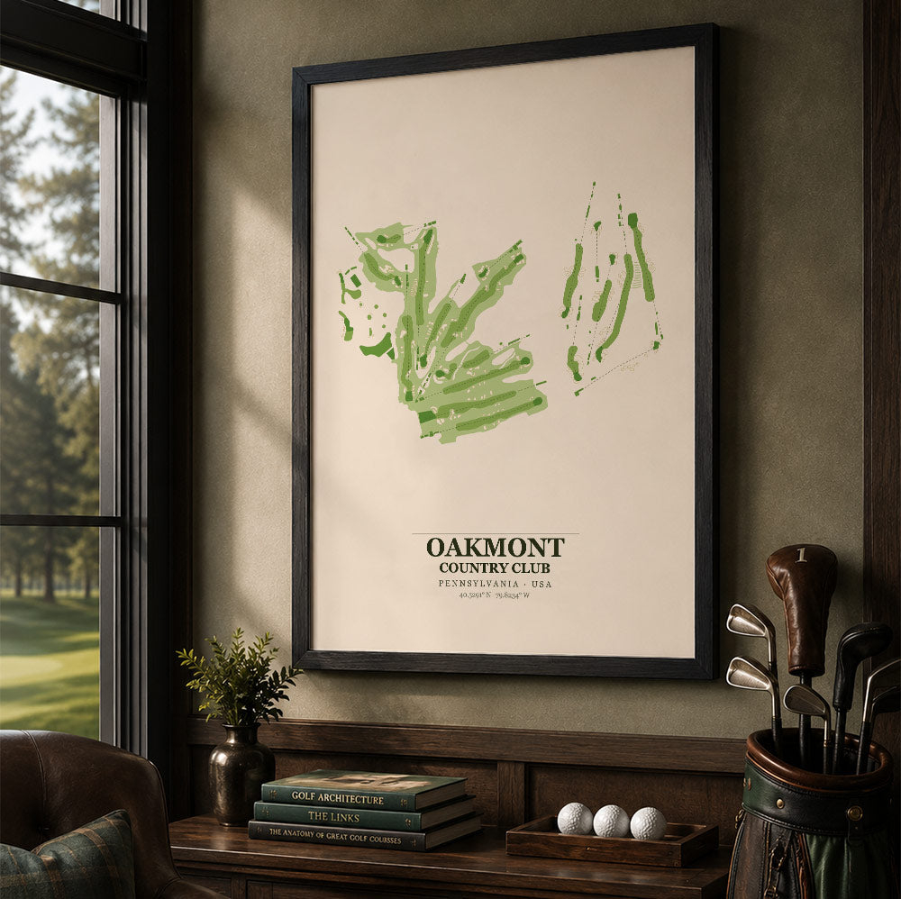 Oakmont Country Club Golf Course Map Print Poster | Pennsylvania USA Golf Wall Art