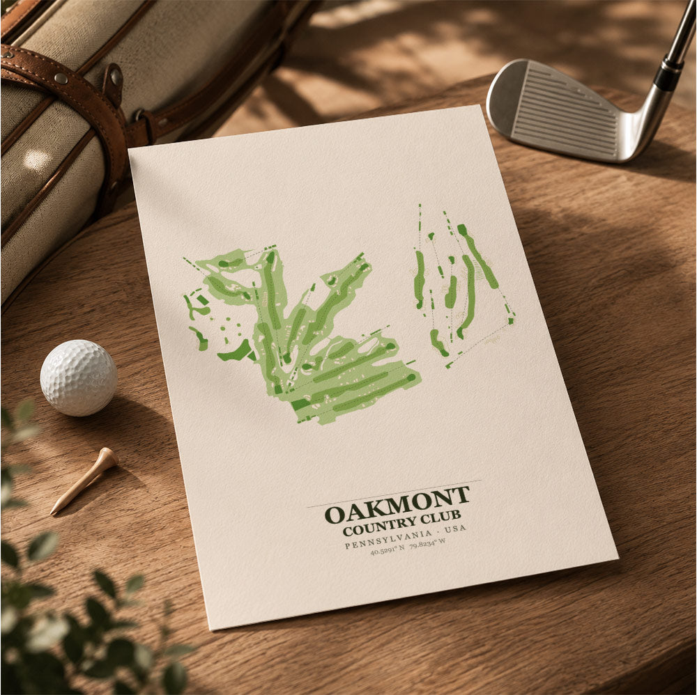 Oakmont Country Club Golf Course Map Print Poster | Pennsylvania USA Golf Wall Art