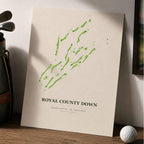 Royal County Down Golf Course Map Print Poster | Ireland Golf Wall Art Decor