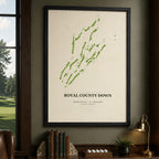 Royal County Down Golf Course Map Print Poster | Ireland Golf Wall Art Decor