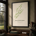 Royal County Down Golf Course Map Print Poster | Ireland Golf Wall Art Decor