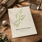 Royal County Down Golf Course Map Print Poster | Ireland Golf Wall Art Decor