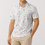 Paint Splatter Golf Polo Shirt - Golf Gift for Golfers, front