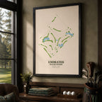 Emirates Majlis Golf Course Map Print Poster | Dubai UAE Golf Wall Art