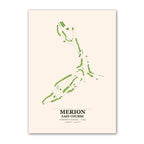 Merion golf course map print poster, Pennsylvania USA golf wall art