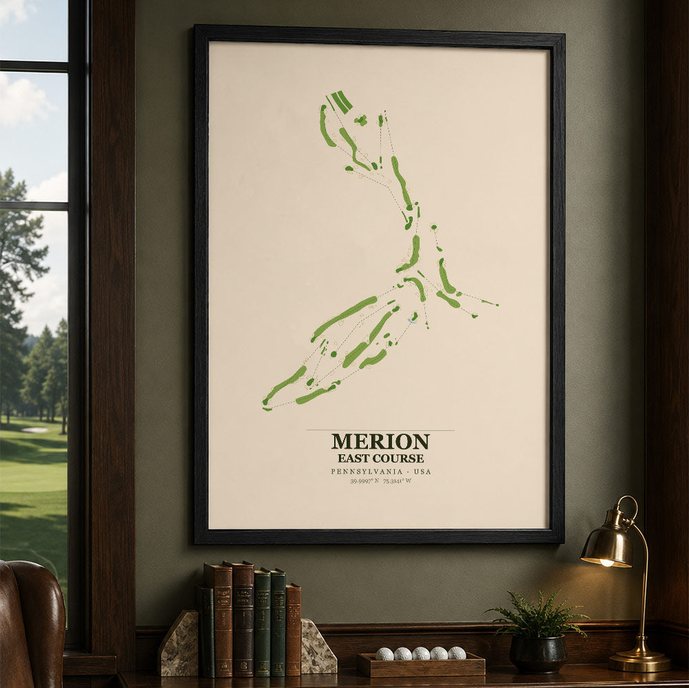 Merion Golf Course Map Print Poster | Pennsylvania USA Golf Wall Art