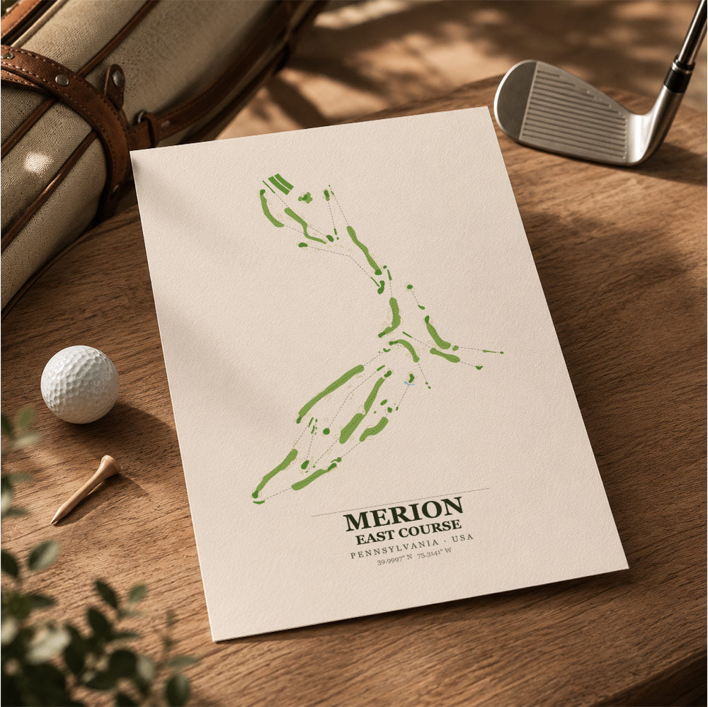Merion Golf Course Map Print Poster | Pennsylvania USA Golf Wall Art