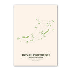 Royal Portrush Dunluce Links Golf Course Map Print Poster | Ireland Golf Wall Art Decor