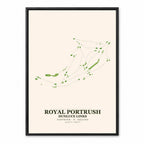 Royal Portrush Dunluce Links Golf Course Map Print Poster | Ireland Golf Wall Art Decor