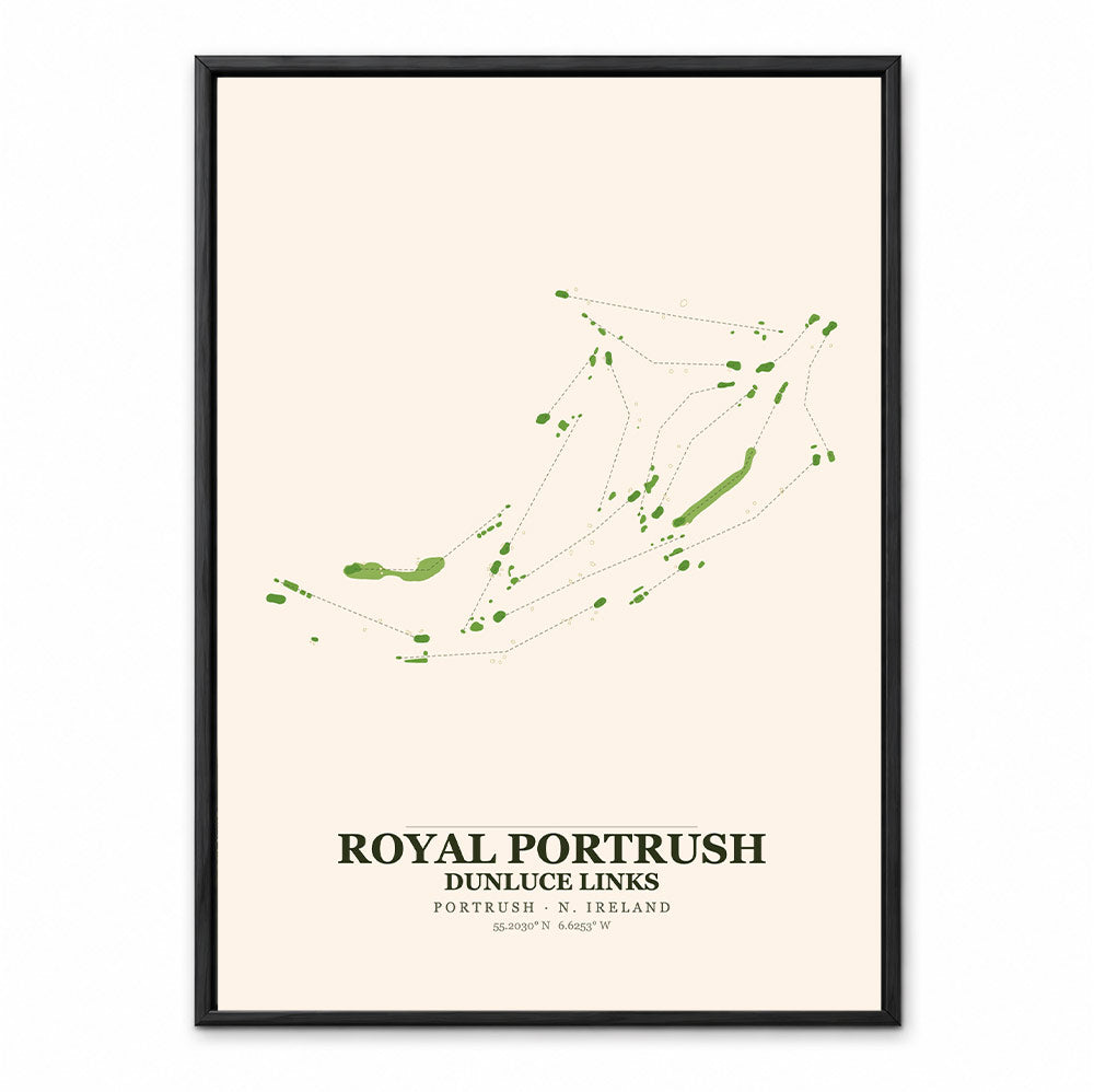 Royal Portrush Dunluce Links Golf Course Map Print Poster | Ireland Golf Wall Art Decor