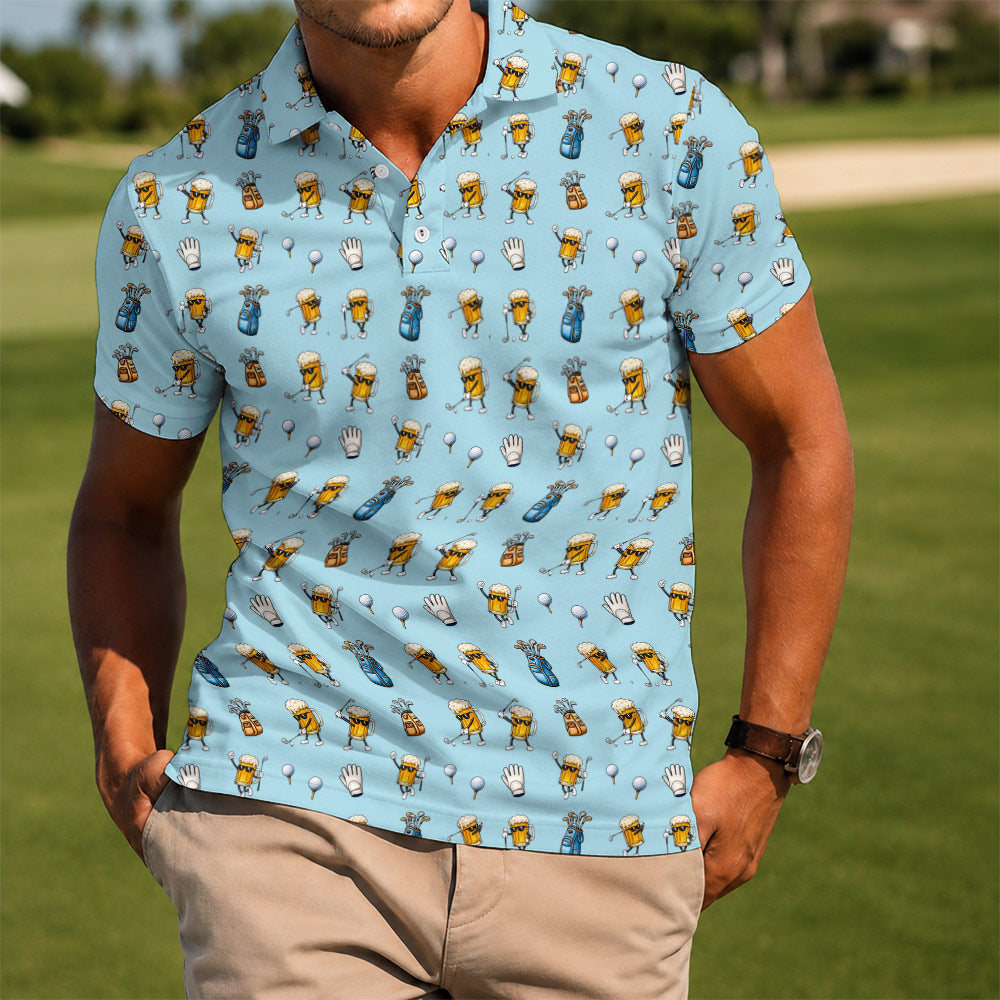 Funny Beer Golf Polo Shirt - Golf Gift for Golfers