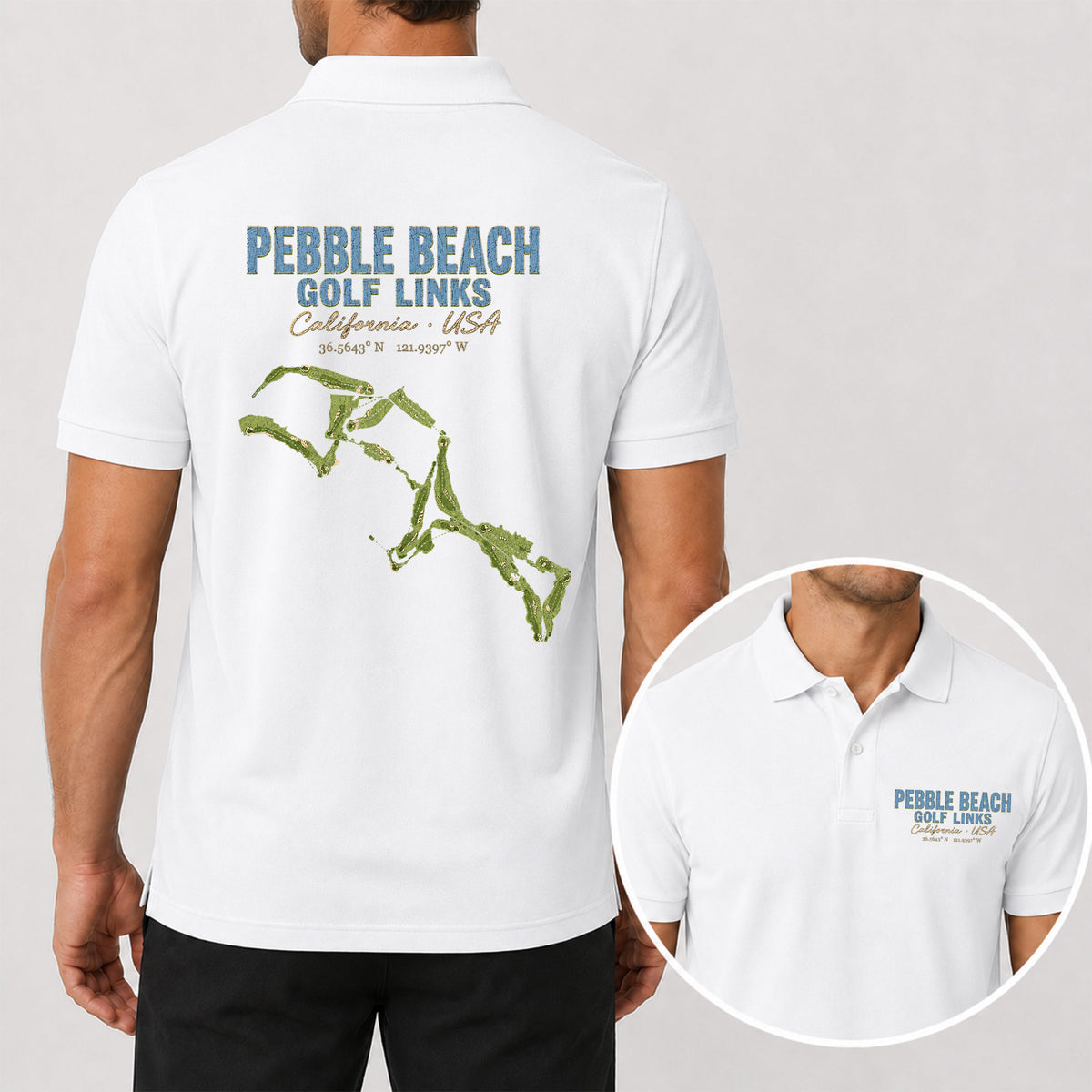 Pebble Beach Golf Links Polo Shirt - Golf Gift for Golfers