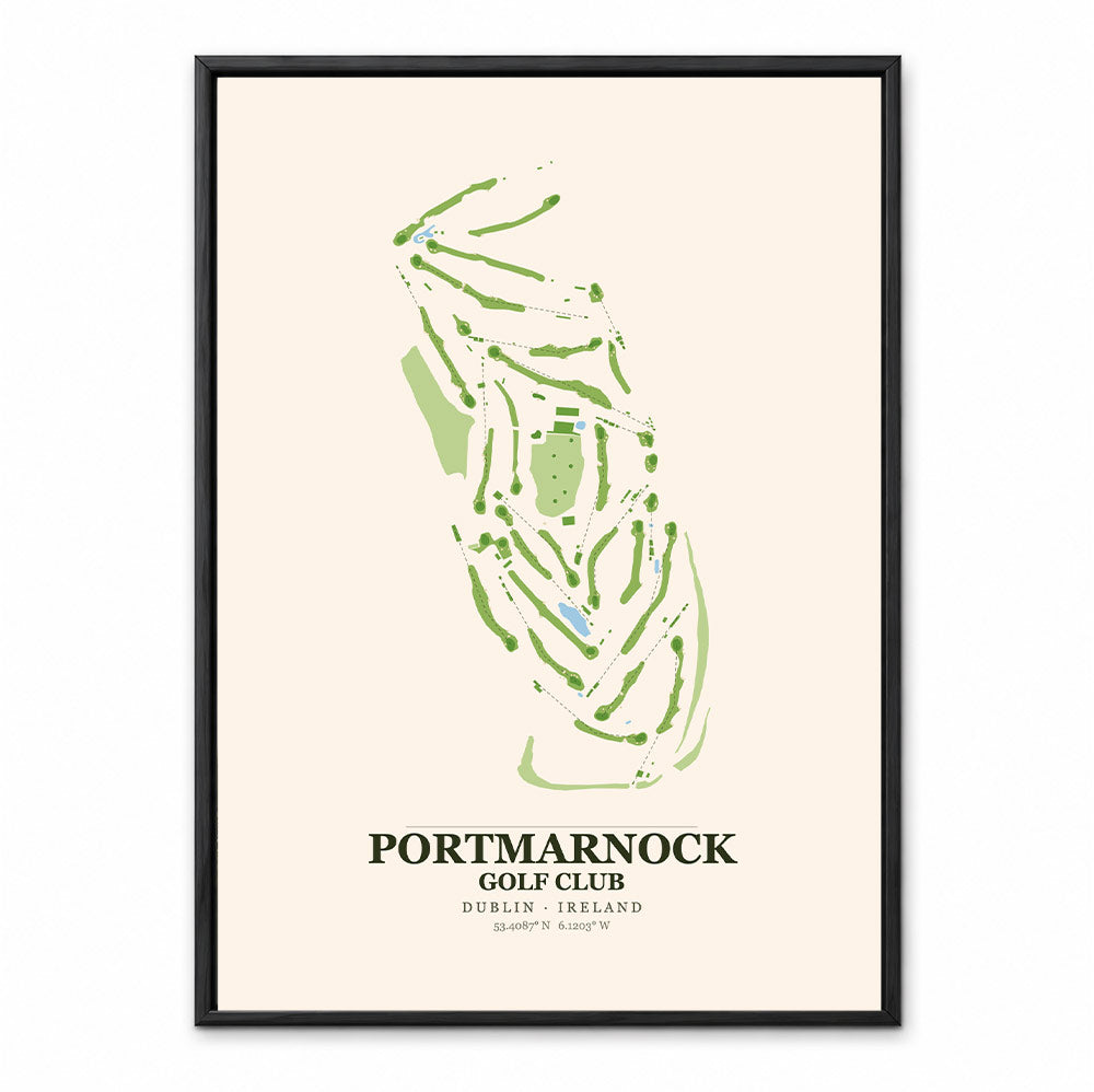 Portmarnock Golf Club Course Map Print Poster | Ireland Golf Wall Art Decor