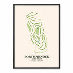 Portmarnock Golf Club Course Map Print Poster | Ireland Golf Wall Art Decor