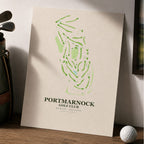 Portmarnock Golf Club Course Map Print Poster | Ireland Golf Wall Art Decor