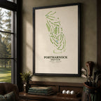 Portmarnock Golf Club Course Map Print Poster | Ireland Golf Wall Art Decor