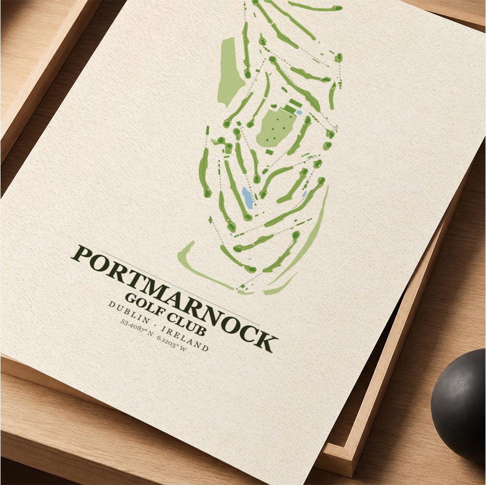 Portmarnock Golf Club Course Map Print Poster | Ireland Golf Wall Art Decor