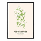 Winged Foot West Course map showing the tree-lined New York layout