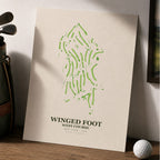Winged Foot Golf Course Map Print Poster | New York USA Golf Wall Art