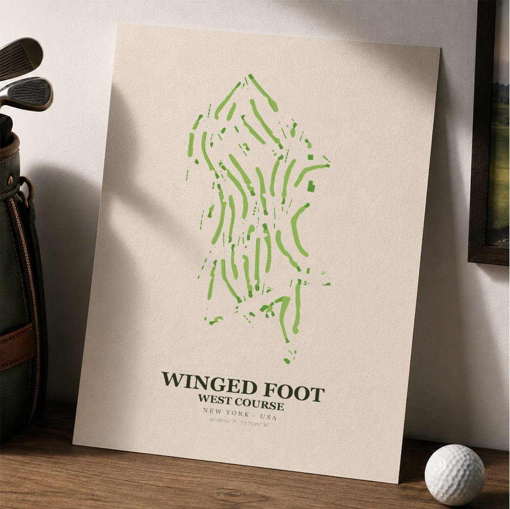 Winged Foot Golf Course Map Print Poster | New York USA Golf Wall Art