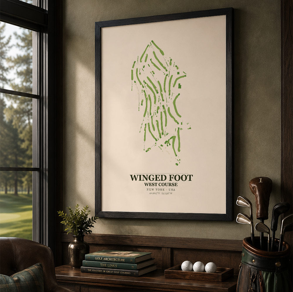 Winged Foot Golf Course Map Print Poster | New York USA Golf Wall Art