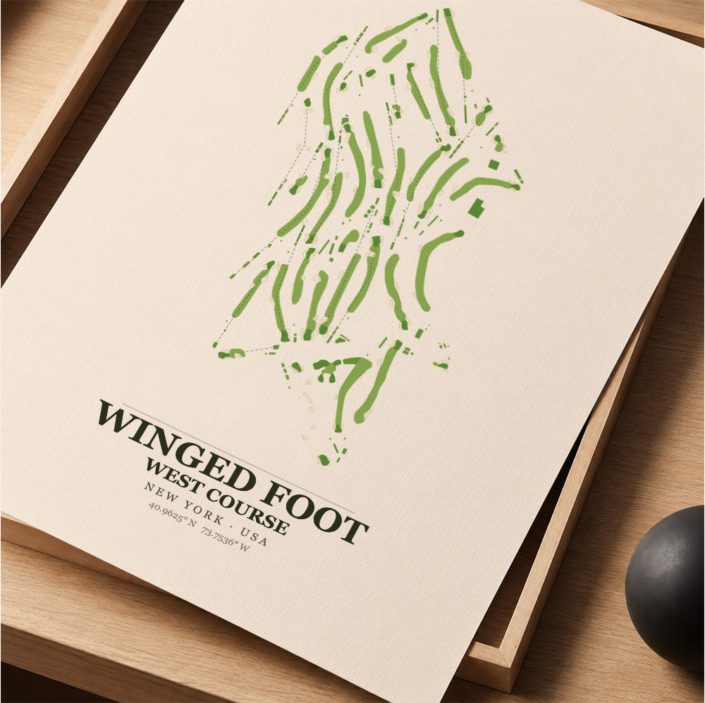 Winged Foot Golf Course Map Print Poster | New York USA Golf Wall Art