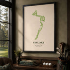 Yas Links Golf Course Map Print Poster | Abu Dhabi UAE Golf Wall Art