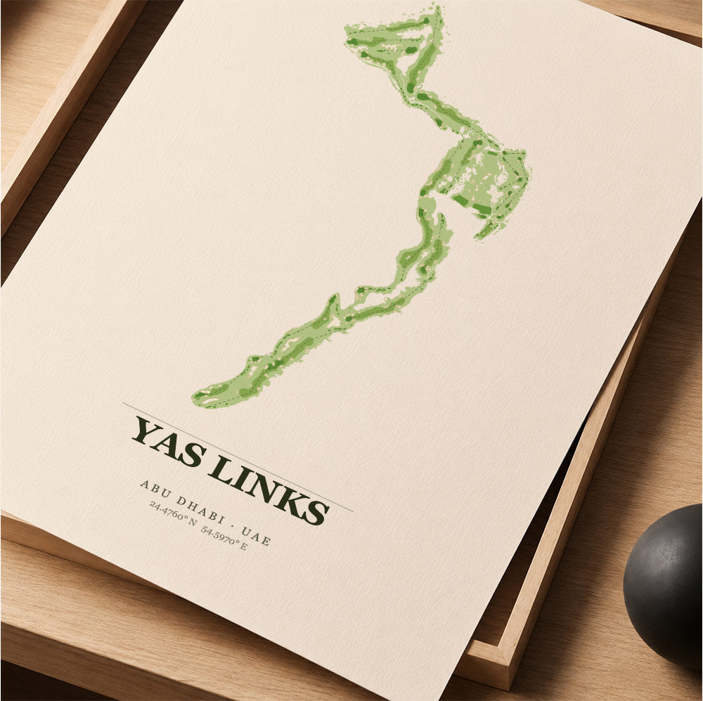 Yas Links Golf Course Map Print Poster | Abu Dhabi UAE Golf Wall Art