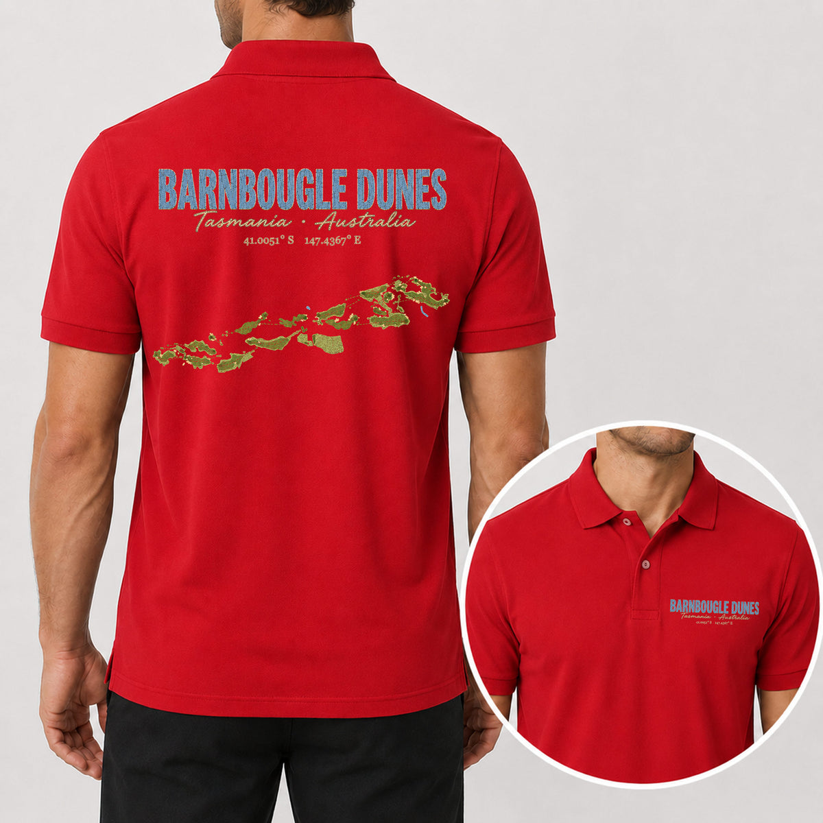 Barnbougle Dunes Golf Polo Shirt - Golf Gift for Golfers