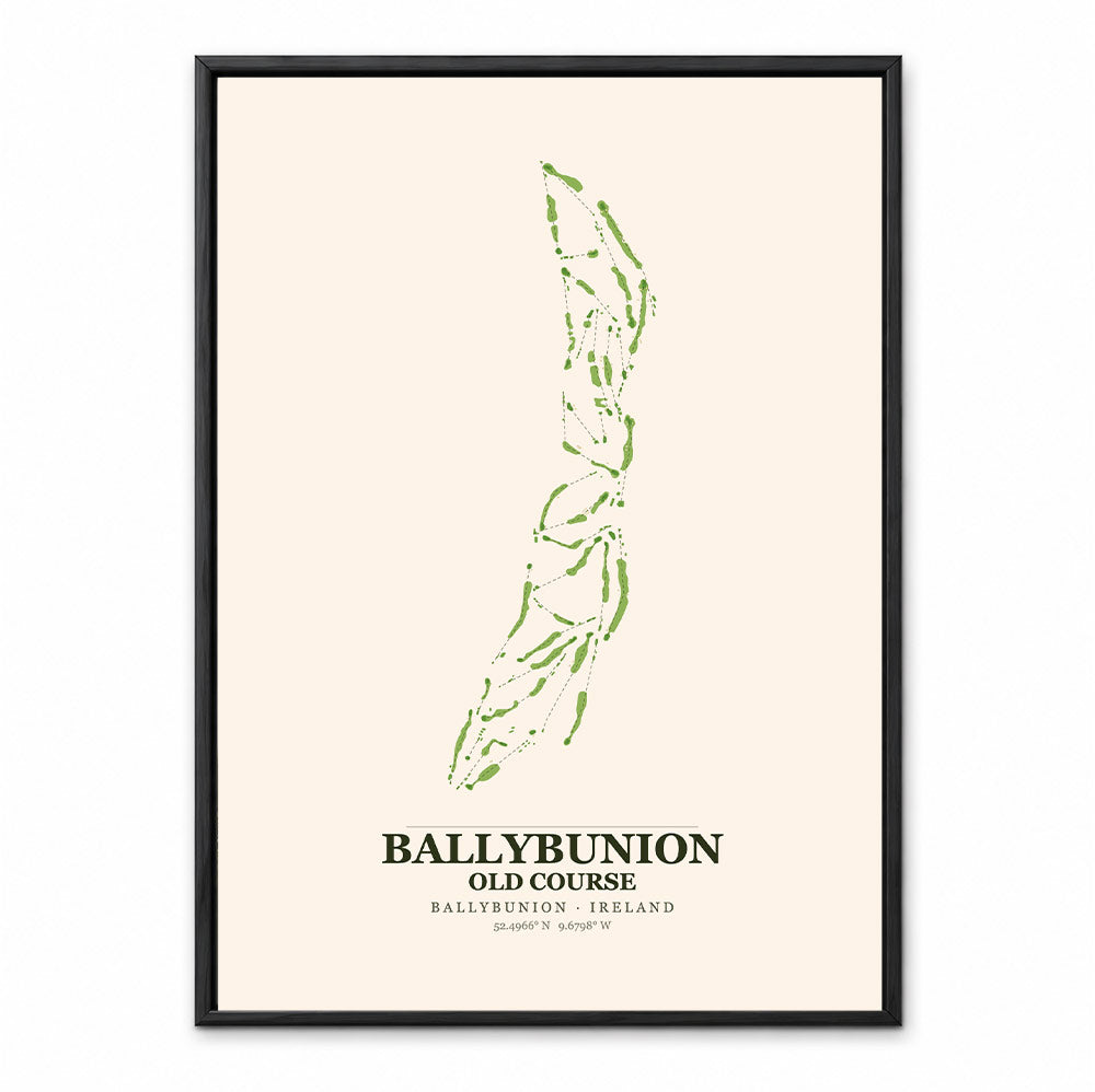 Ballybunion Old Course Golf Course Map Print Poster | Ireland Golf Wall Art Decor