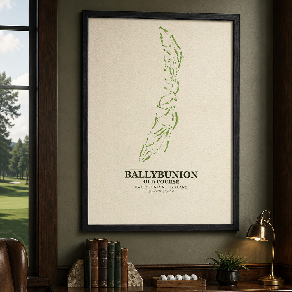 Ballybunion Old Course Golf Course Map Print Poster | Ireland Golf Wall Art Decor