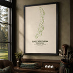 Ballybunion Old Course Golf Course Map Print Poster | Ireland Golf Wall Art Decor