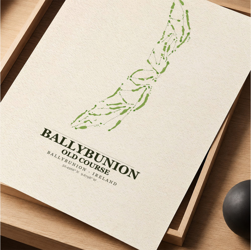 Ballybunion Old Course Golf Course Map Print Poster | Ireland Golf Wall Art Decor