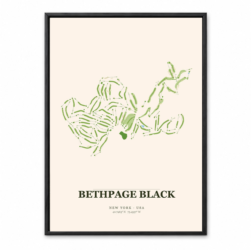 Bethpage Black course map showing the muscular Long Island public layout