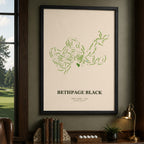 Bethpage Black Golf Course Map Print Poster | New York USA Golf Wall Art