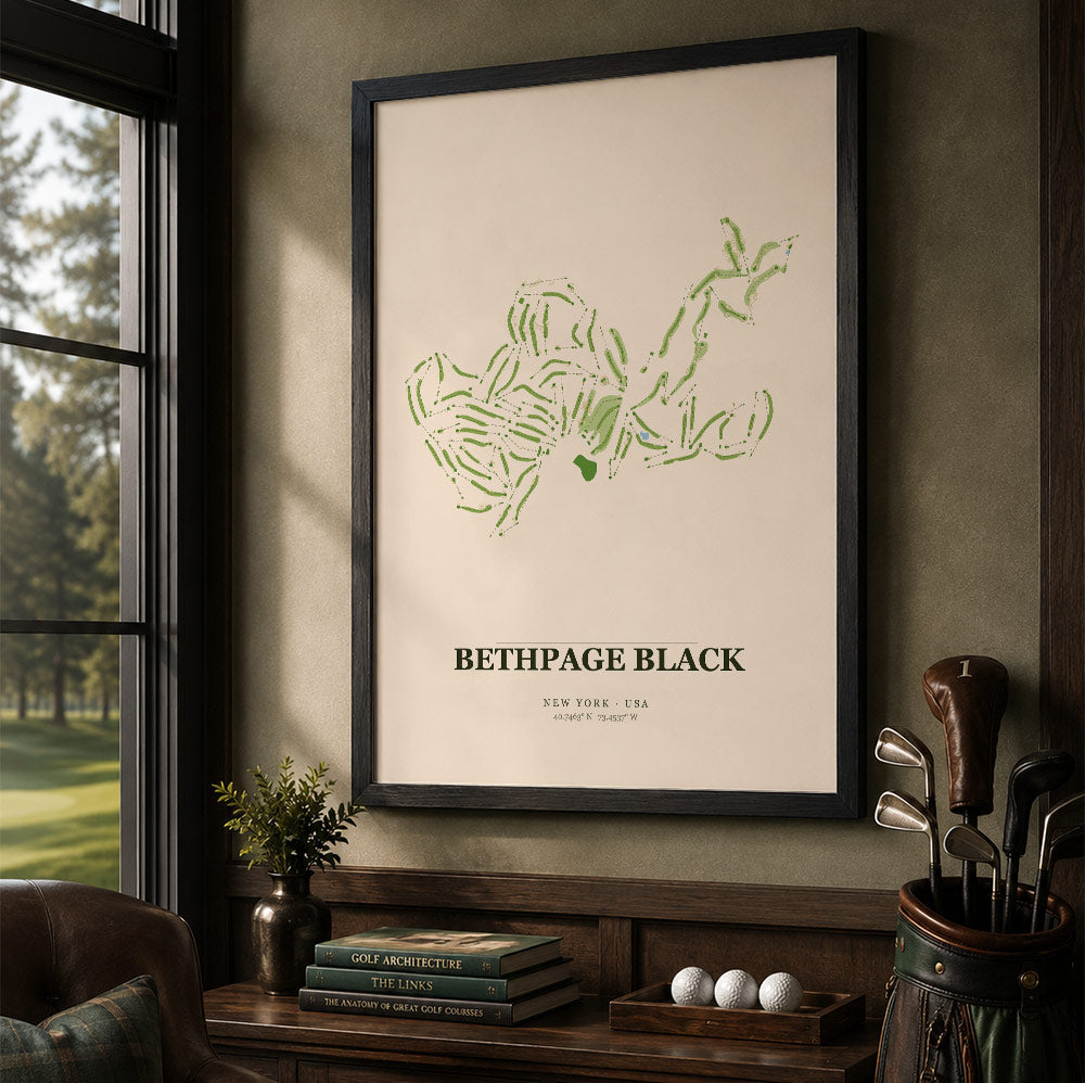 Bethpage Black Golf Course Map Print Poster | New York USA Golf Wall Art