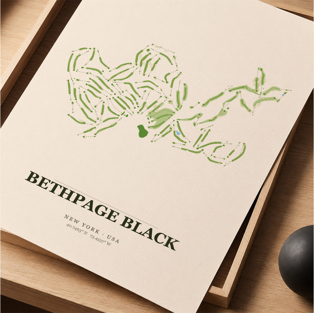 Bethpage Black Golf Course Map Print Poster | New York USA Golf Wall Art