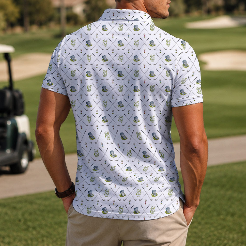 Crossed Golf Clubs Polo Shirt - Golf Gift for Golfers