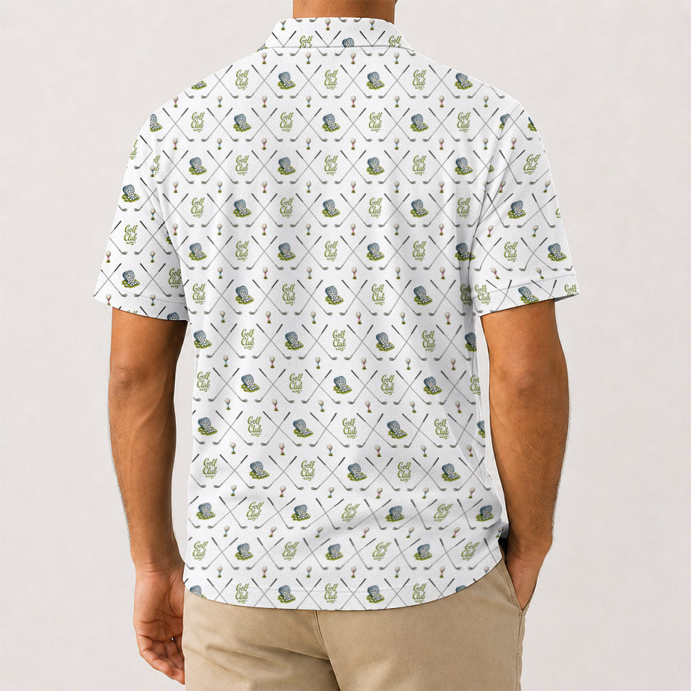 Crossed Golf Clubs Polo Shirt - Golf Gift for Golfers
