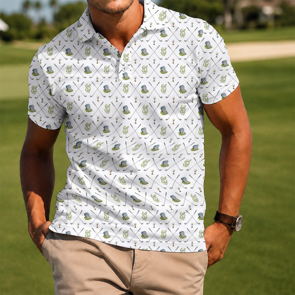 Crossed Golf Clubs Polo Shirt - Golf Gift for Golfers