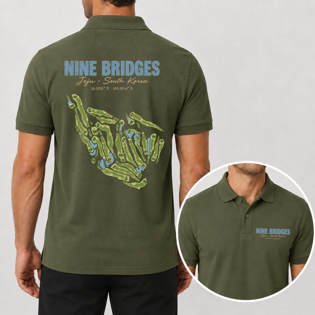 Nine Bridges Golf Polo Shirt - Golf Gift for Golfers