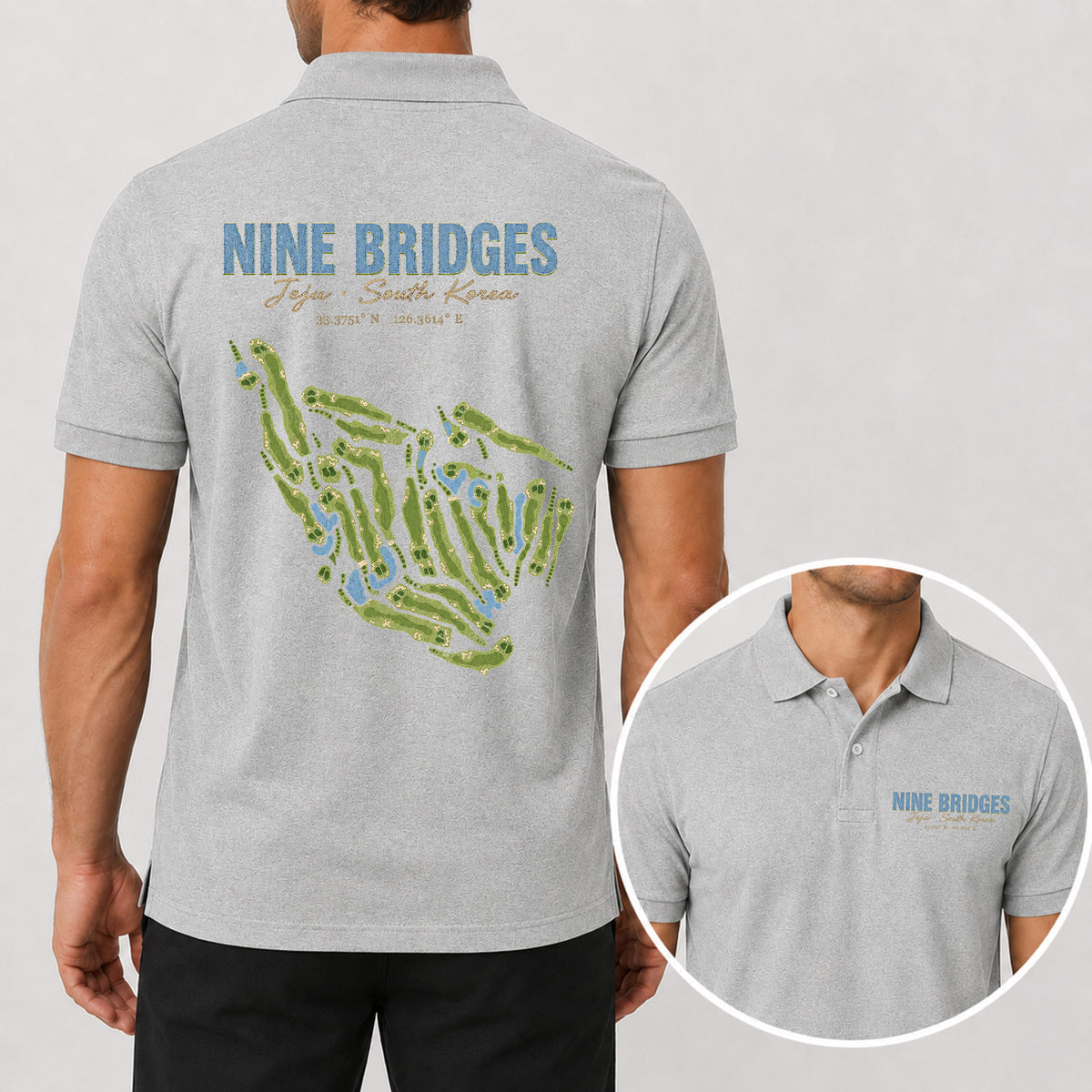Nine Bridges Golf Polo Shirt - Golf Gift for Golfers