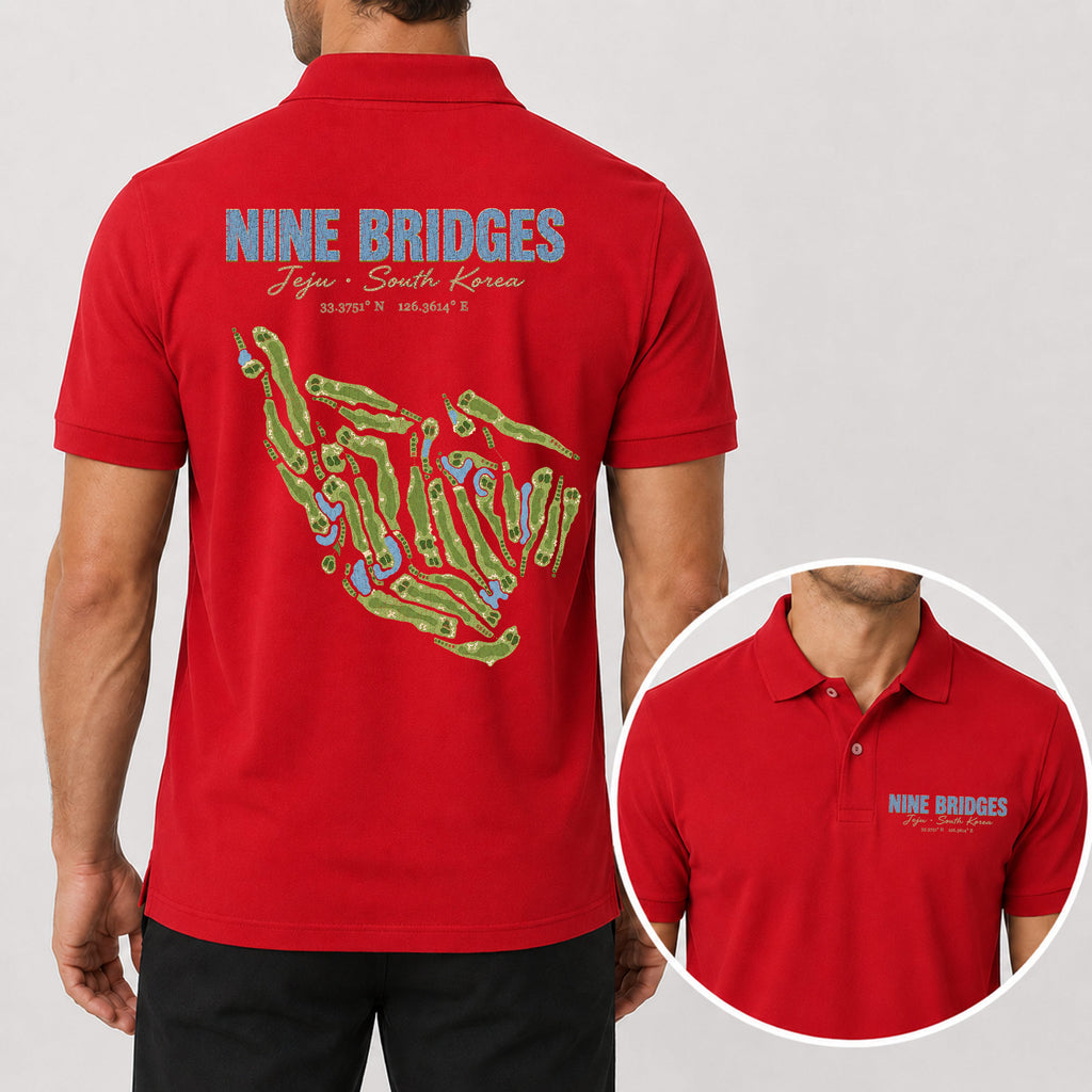 Nine Bridges Golf Polo Shirt - Golf Gift for Golfers