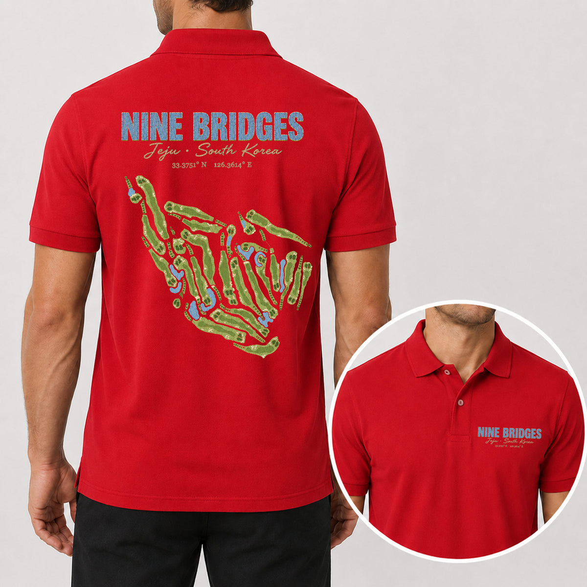 Nine Bridges Golf Polo Shirt - Golf Gift for Golfers