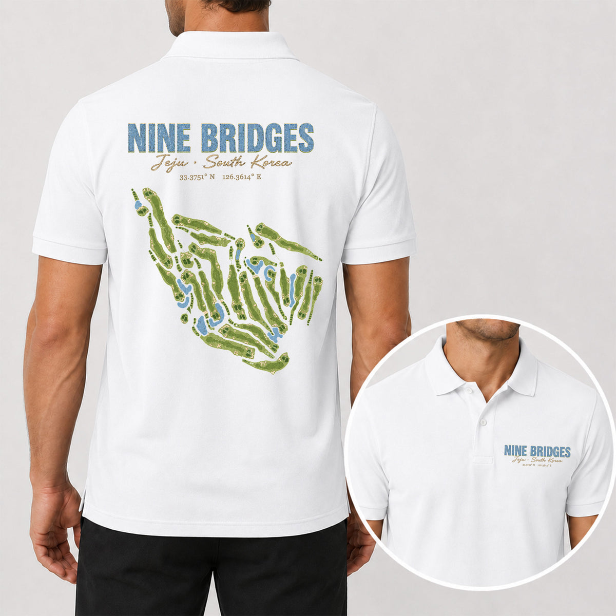 Nine Bridges Golf Polo Shirt - Golf Gift for Golfers