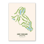 Abu Dhabi Golf Club course map print poster, Abu Dhabi UAE golf wall art