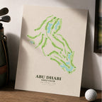 Abu Dhabi Golf Club Course Map Print Poster | Abu Dhabi UAE Golf Wall Art