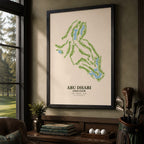 Abu Dhabi Golf Club Course Map Print Poster | Abu Dhabi UAE Golf Wall Art